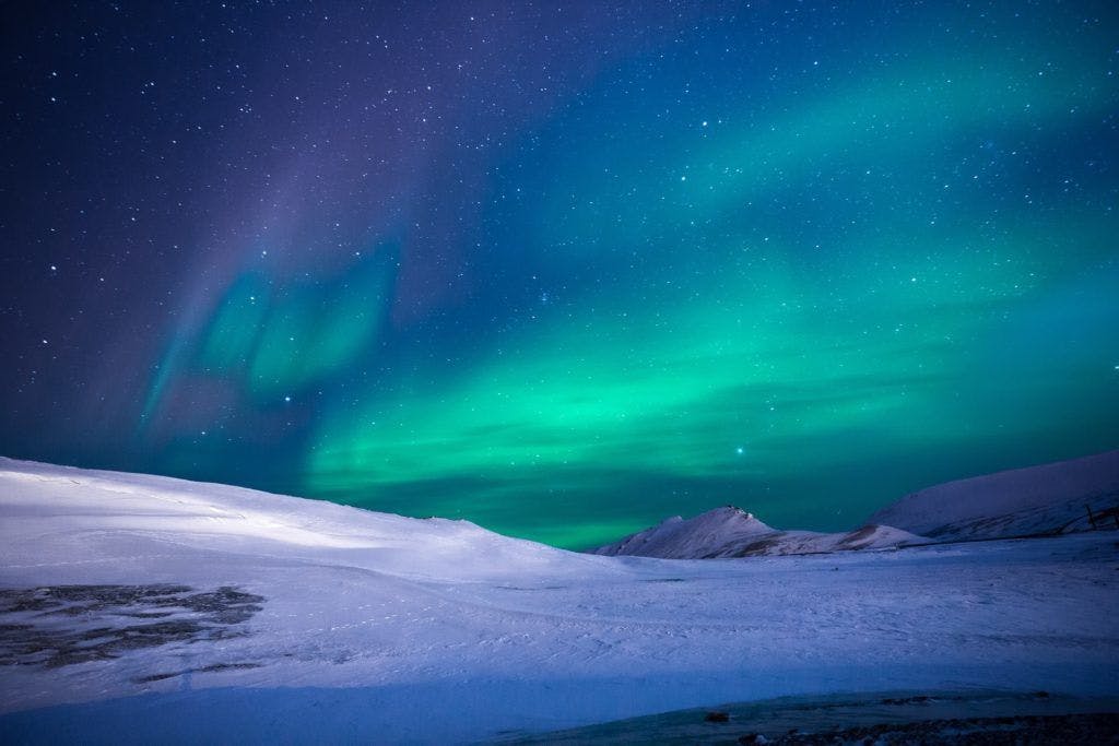 aurora borealis during winter in Iceland