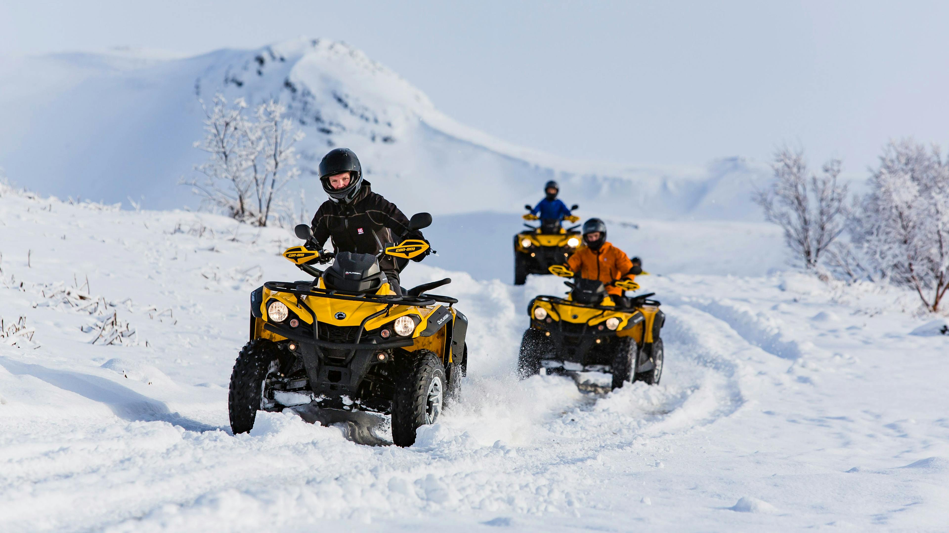ATV QUAD BIKE tour on snowy mountains in Reykjavik